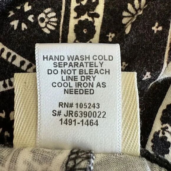 H.I. P Retro Aztec Tribal Soft White Black Y2K Flare Bell Pull on SZ M #1943 - Picture 11 of 14